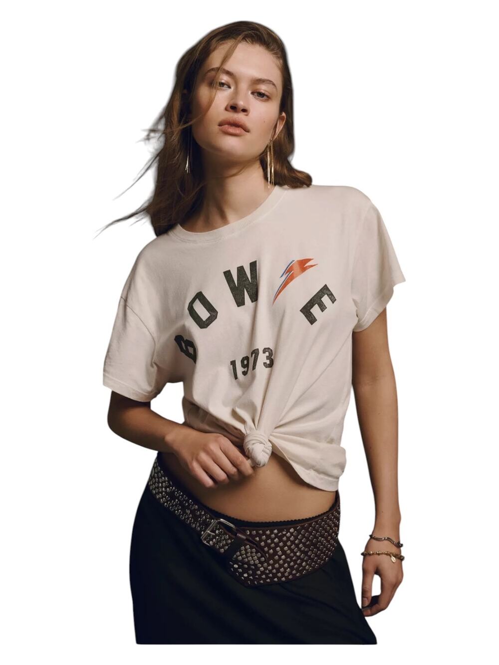 LETLUV by Anthropologie Bowie 1973 Tee 100% Cotton Band Shirt Size Medium